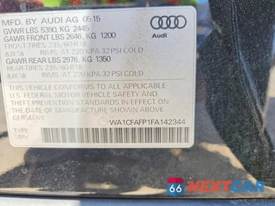 Zdjęcie 12 z 12 samochodu: 2015 AUDI Q5 PREMIUM VIN:WA1CFAFP1FA142344 - miniatura