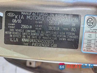 Zdjęcie 12 z 12 samochodu: 2010 KIA FORTE EX VIN:KNAFU4A24A5309171 - miniatura