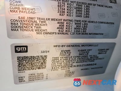 Zdjęcie 13 z 13 samochodu: 2025 CHEVROLET SILVERADO K1500 LT VIN:1GCRKDEK8SZ188624 - miniatura