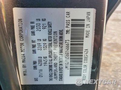 Zdjęcie 12 z 12 samochodu: 2016 MAZDA 6 SPORT VIN:JM1GJ1U56G1466673 - miniatura