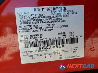 Zdjęcie 13 z 13 samochodu: 2020 FORD ECOSPORT SE VIN:MAJ3S2GE1LC360746 - miniatura