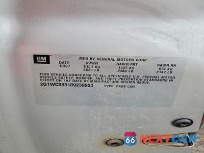 Zdjęcie 12 z 12 samochodu: 2008 CHEVROLET IMPALA LT VIN:2G1WC583189239953 - miniatura