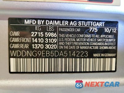 Zdjęcie 12 z 12 samochodu: 2013 MERCEDES-BENZ S 550 4MATIC VIN:WDDNG9EB5DA514223 - miniatura