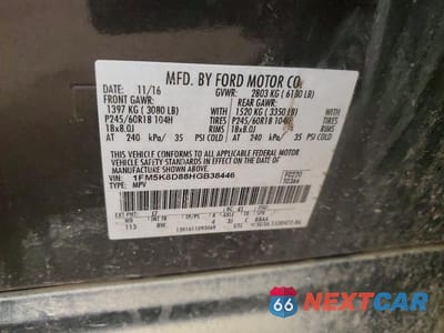 Zdjęcie 13 z 13 samochodu: 2017 FORD EXPLORER XLT VIN:1FM5K8D88HGB38446 - miniatura