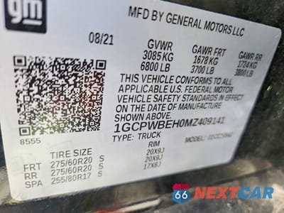 Zdjęcie 12 z 12 samochodu: 2021 CHEVROLET SILVERADO C1500 CUSTOM VIN:1GCPWBEH0MZ409141 - miniatura