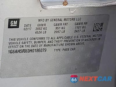 Zdjęcie 12 z 12 samochodu: 2017 CADILLAC ATS LUXURY VIN:1G6AH5RX0H0186079 - miniatura