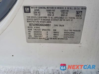 Zdjęcie 12 z 12 samochodu: 2016 GMC SIERRA K1500 SLT VIN:3GTU2NEC9GG348851 - miniatura