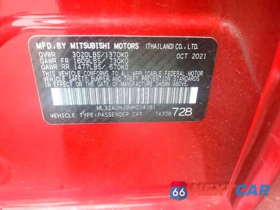 Zdjęcie 13 z 13 samochodu: 2021 MITSUBISHI MIRAGE ES VIN:ML32AUHJ9MH014161 - miniatura