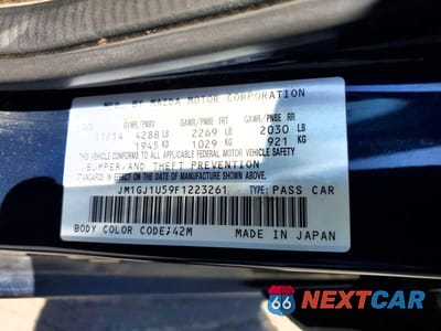 Zdjęcie 12 z 12 samochodu: 2015 MAZDA 6 SPORT VIN:JM1GJ1U59F1223261 - miniatura