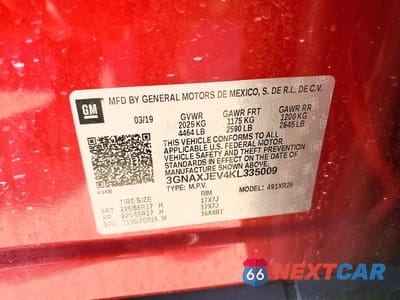 Zdjęcie 13 z 13 samochodu: 2019 CHEVROLET EQUINOX LT VIN:3GNAXJEV4KL335009 - miniatura