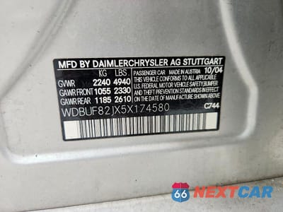 Zdjęcie 12 z 12 samochodu: 2005 MERCEDES-BENZ E 320 4MATIC VIN:WDBUF82JX5X174580 - miniatura