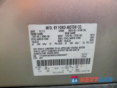 Zdjęcie 13 z 13 samochodu: 2016 FORD EXPLORER XLT VIN:1FM5K8D86GGB85067 - miniatura