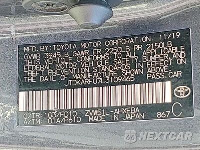 Zdjęcie 12 z 12 samochodu: 2020 TOYOTA PRIUS LE VIN:JTDKARFU7L3109465 - miniatura