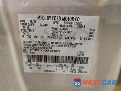 Zdjęcie 12 z 12 samochodu: 2006 FORD F150 VIN:1FTPX14V06FB81399 - miniatura