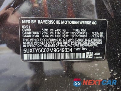 Zdjęcie 13 z 13 samochodu: 2021 BMW X3 XDRIVE30I VIN:5UXTY5C02M9G49834 - miniatura