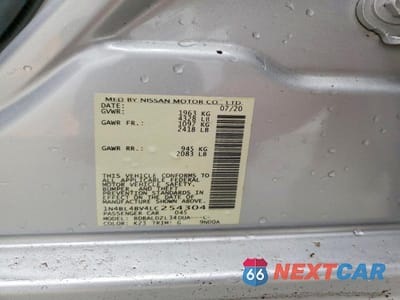 Zdjęcie 12 z 12 samochodu: 2020 NISSAN ALTIMA S VIN:1N4BL4BV4LC254304 - miniatura