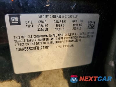 Zdjęcie 12 z 12 samochodu: 2015 CADILLAC ATS LUXURY VIN:1G6AB5RX0F0121781 - miniatura