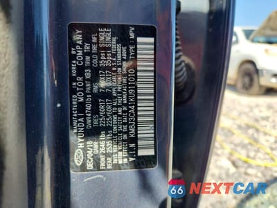 Zdjęcie 13 z 13 samochodu: 2019 HYUNDAI TUCSON VALUE VIN:KM8J3CA41KU911010 - miniatura