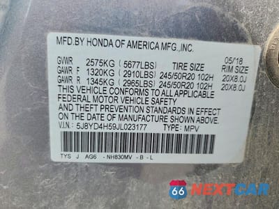 Zdjęcie 13 z 13 samochodu: 2018 ACURA MDX TECHNOLOGY VIN:5J8YD4H59JL023177 - miniatura