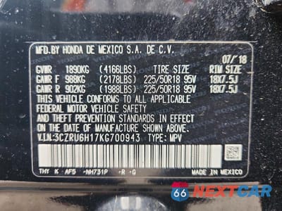 Zdjęcie 13 z 13 samochodu: 2019 HONDA HR-V SPORT VIN:3CZRU6H17KG700943 - miniatura