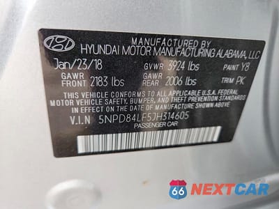 Zdjęcie 12 z 12 samochodu: 2018 HYUNDAI ELANTRA VIN:5NPD84LF5JH314605 - miniatura