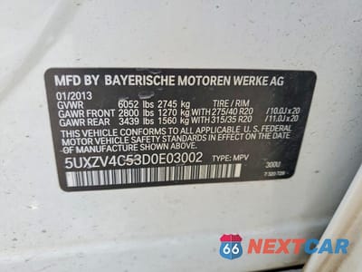 Zdjęcie 13 z 13 samochodu: 2013 BMW X5 XDRIVE35I VIN:5UXZV4C53D0E03002 - miniatura