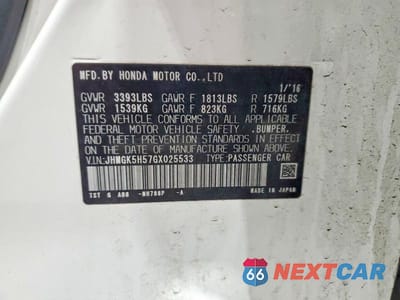 Zdjęcie 12 z 12 samochodu: 2016 HONDA FIT LX VIN:JHMGK5H57GX025533 - miniatura