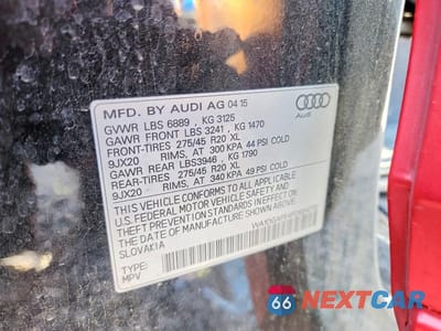 Zdjęcie 13 z 13 samochodu: 2015 AUDI Q7 PRESTIGE VIN:WA1DGAFE4FD024772 - miniatura