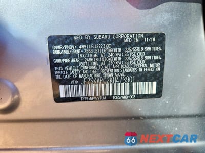 Zdjęcie 13 z 13 samochodu: 2019 SUBARU FORESTER SPORT VIN:JF2SKAPC2KH473901 - miniatura