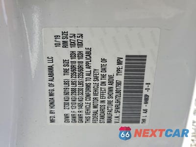 Zdjęcie 13 z 13 samochodu: 2020 HONDA ODYSSEY EXL VIN:5FNRL6H72LB017987 - miniatura