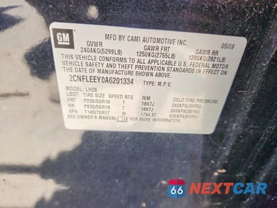 Zdjęcie 13 z 13 samochodu: 2010 CHEVROLET EQUINOX LT VIN:2CNFLEEY0A6201334 - miniatura