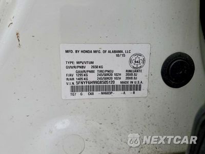 Zdjęcie 13 z 13 samochodu: 2016 HONDA PILOT TOURING VIN:5FNYF6H99GB505120 - miniatura