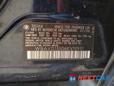 Zdjęcie 12 z 12 samochodu: 2006 BMW 325 XI VIN:WBAVD13506KV13931 - miniatura
