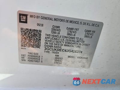 Zdjęcie 12 z 12 samochodu: 2018 CHEVROLET SILVERADO K1500 LT VIN:3GCUKREC4JG416374 - miniatura