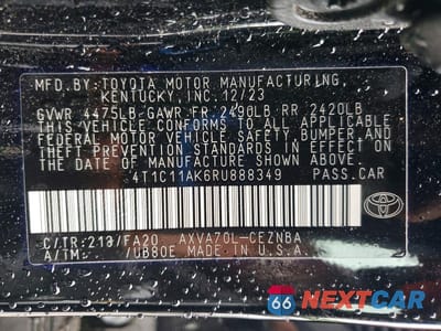 Zdjęcie 13 z 13 samochodu: 2024 TOYOTA CAMRY LE VIN:4T1C11AK6RU888349 - miniatura