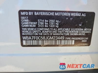 Zdjęcie 13 z 13 samochodu: 2018 BMW 750 I VIN:WBA7F0C58JGM23449 - miniatura