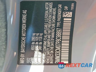 Zdjęcie 12 z 12 samochodu: 2023 BMW 230XI VIN:3MW33CM07P8C98897 - miniatura