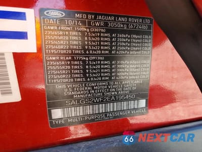 Zdjęcie 12 z 12 samochodu: 2014 LAND ROVER RANGE ROVER HSE VIN:SALGS2WF2EA195450 - miniatura