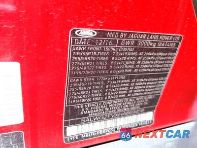 Zdjęcie 12 z 12 samochodu: 2017 LAND ROVER RANGE ROVER SPORT SE VIN:SALWG2FVXHA669458 - miniatura