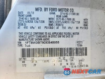 Zdjęcie 12 z 12 samochodu: 2013 FORD F350 SUPER DUTY VIN:1FT8W3BT9DEB45055 - miniatura