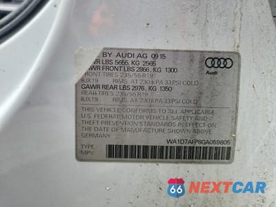 Zdjęcie 13 z 13 samochodu: 2016 AUDI Q5 PREMIUM PLUS S-LINE VIN:WA1D7AFP8GA059805 - miniatura