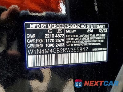 Zdjęcie 14 z 14 samochodu: 2024 MERCEDES-BENZ GLB VIN:W1N4M4GB2RW355842 - miniatura