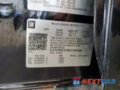 Zdjęcie 13 z 13 samochodu: 2021 GMC SIERRA K1500 SLT VIN:1GTU9DED5MZ190566 - miniatura