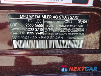 Zdjęcie 12 z 12 samochodu: 2008 MERCEDES-BENZ S 550 VIN:WDDNG71X78A221466 - miniatura