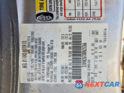 Zdjęcie 12 z 12 samochodu: 2008 LINCOLN MKZ VIN:3LNHM26TX8R635366 - miniatura