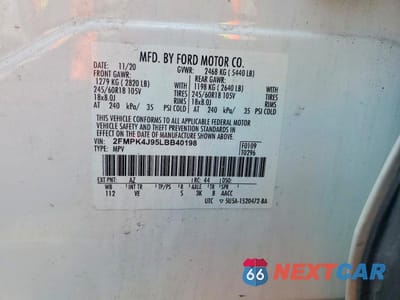Zdjęcie 13 z 13 samochodu: 2020 FORD EDGE SEL VIN:2FMPK4J95LBB40198 - miniatura