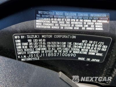 Zdjęcie 8 z 8 samochodu: 2025 SUZUKI GSX1300 RR VIN:JS1EJ11B5S7100690 - miniatura