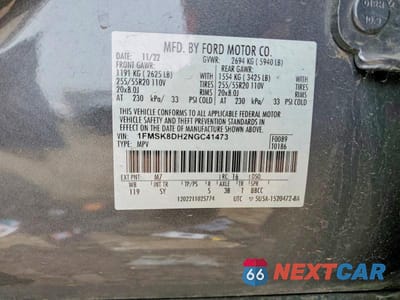 Zdjęcie 13 z 13 samochodu: 2022 FORD EXPLORER XLT VIN:1FMSK8DH2NGC41473 - miniatura