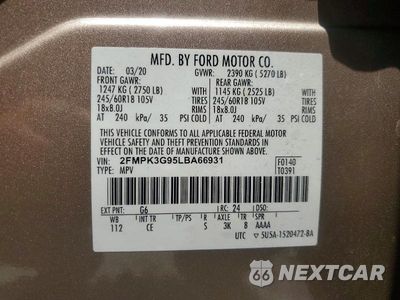 Zdjęcie 13 z 13 samochodu: 2020 FORD EDGE SE VIN:2FMPK3G95LBA66931 - miniatura