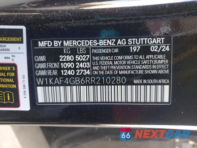 Zdjęcie 12 z 12 samochodu: 2024 MERCEDES-BENZ C 300 VIN:W1KAF4GB6RR210280 - miniatura